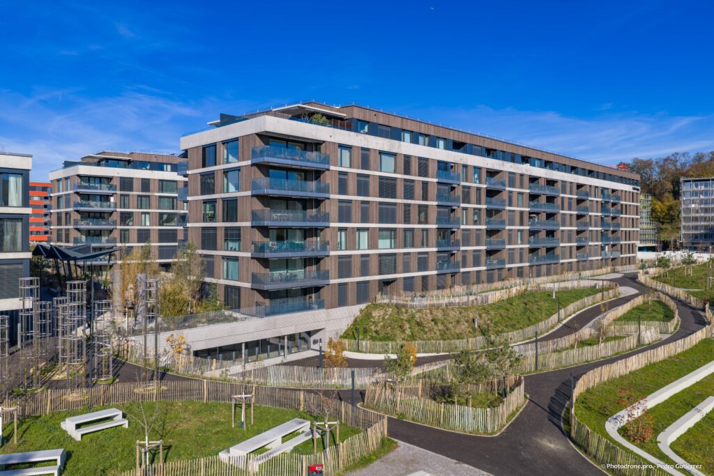 Chantier terminé du Quartier Horizons en Dorigny à Chavannes-Près-Renens