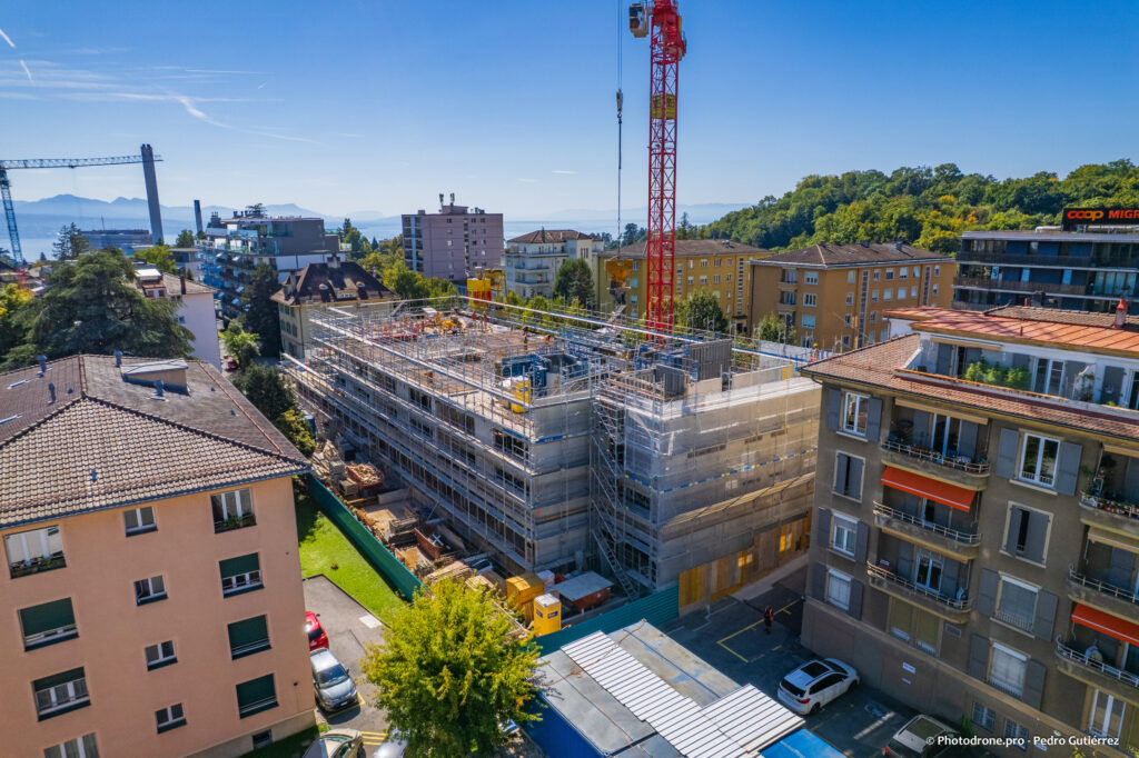 Chantier en cours de la Sallaz à Lausanne