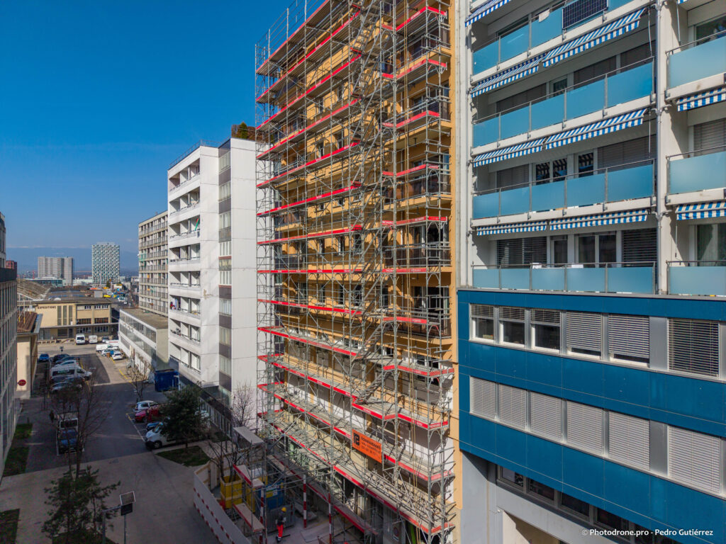 Extérieur du chantier Genève 79 à Lausanne